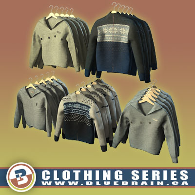 3D Model of Clothing Series - Realistic Hung Sweaters - 3D Render 0